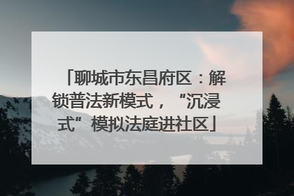 聊城市东昌府区：解锁普法新模式，“沉浸式”模拟法庭进社区