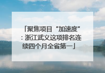 聚焦项目“加速度”：浙江武义这项排名连续四个月全省第一