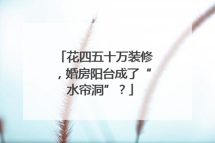 花四五十万装修，婚房阳台成了“水帘洞”？