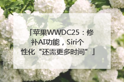 苹果WWDC25：修补AI功能，Siri个性化“还需更多时间”