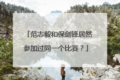 范志毅和保剑锋居然参加过同一个比赛？