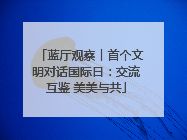 蓝厅观察丨首个文明对话国际日：交流互鉴 美美与共