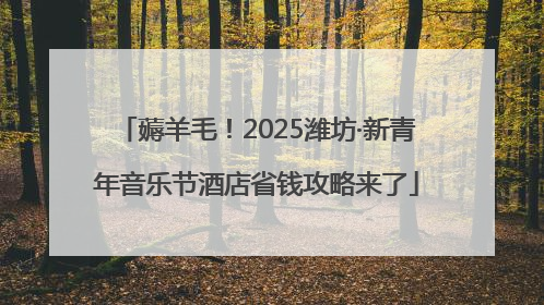 薅羊毛！2025潍坊·新青年音乐节酒店省钱攻略来了