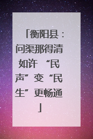 衡阳县：问渠那得清如许 “民声”变“民生”更畅通