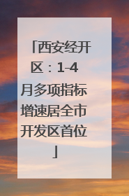 西安经开区：1-4月多项指标增速居全市开发区首位