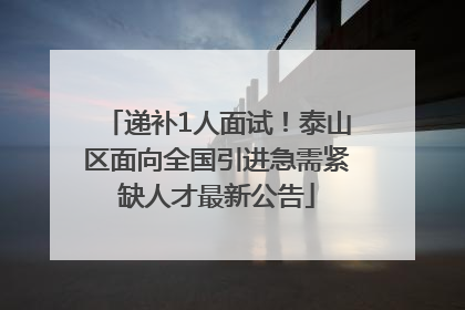 递补1人面试！泰山区面向全国引进急需紧缺人才最新公告