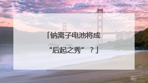 钠离子电池将成“后起之秀”？