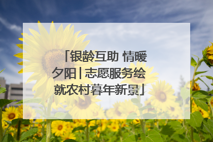 银龄互助 情暖夕阳│志愿服务绘就农村暮年新景