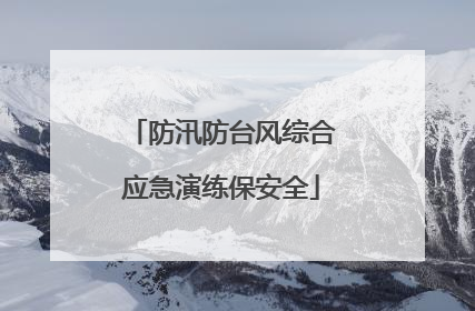防汛防台风综合应急演练保安全