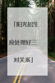 阳光招生应处理好三对关系