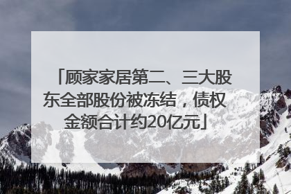顾家家居第二、三大股东全部股份被冻结，债权金额合计约20亿元