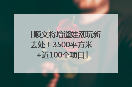 顺义将增遛娃潮玩新去处！3500平方米+近100个项目