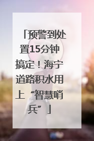 预警到处置15分钟搞定！海宁道路积水用上“智慧哨兵”
