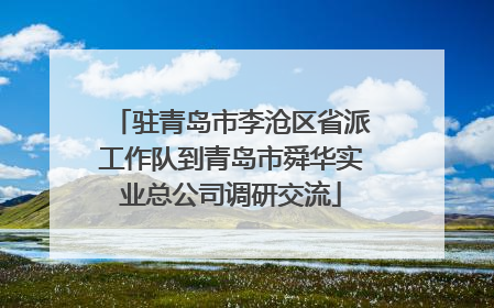 驻青岛市李沧区省派工作队到青岛市舜华实业总公司调研交流