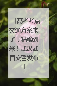 高考考点交通方案来了，精确到米！武汉武昌交警发布