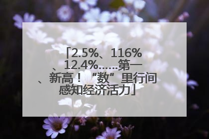 2.5%、116%、12.4%……第一、新高！“数”里行间感知经济活力