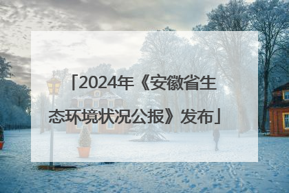 2024年《安徽省生态环境状况公报》发布