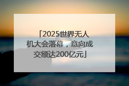 2025世界无人机大会落幕，意向成交额达200亿元