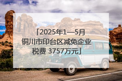 2025年1—5月铜川市印台区减免企业税费 3757万元