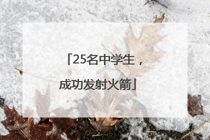 25名中学生，成功发射火箭