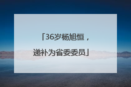 36岁杨旭恒，递补为省委委员